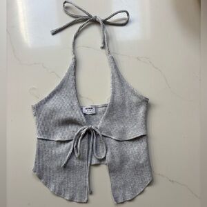 Cotton On Gray Tie Front Halter